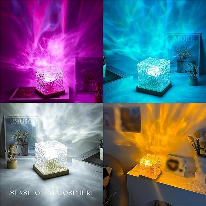 Dynamic Water Ripple Night Light - LED Projector Lamp for Bedroom and Gaming Room Decor