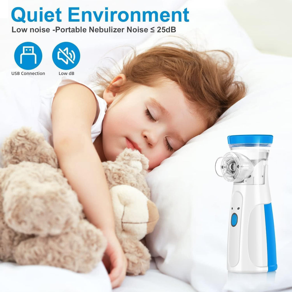High quality Portable mesh nebulizer | Humidifier for Baby & Adults | Compact, Silent, Self-Cleaning Machine with Long Battery Life |
