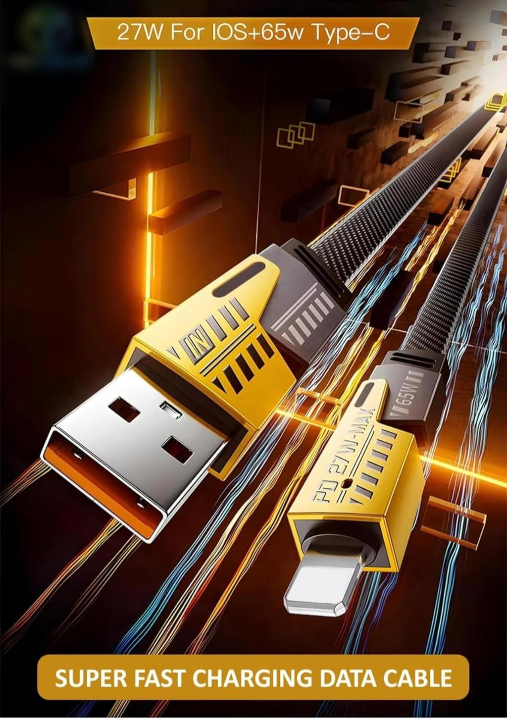 4 in 1 multi charger cable | Gold Plated Ports | Ultra Fast Charging